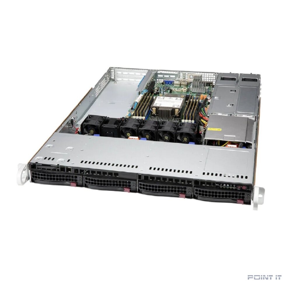 Supermicro SYS-510P-WTR SuperServer 1U 510P-WTR no CPU(1)3rd Gen Xeon Scalable/TDP 270W/ no DIMM(8)/SATARAID HDD(4)LFF/2x10GbE/2xFHHL,1xLP,M2/ 500W