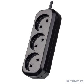 Perfeo Сетевой удлинитель без заземления "RU POWER", PF_B4065 (1,5м, 3 розетки, чёрный (Р16-012))