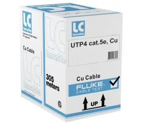 Кабель LC UTP4 cat.5е, одножильный / 305м / Cu / Проходит Fluke тест / серый