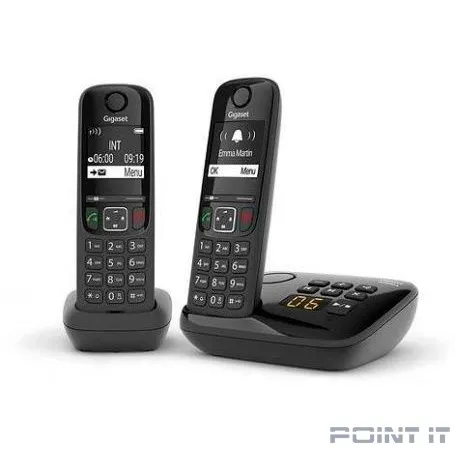 Gigaset AS690A DUO RUS черный (труб. в компл.:2шт) автооветчик АОН L36852-H2836-S301