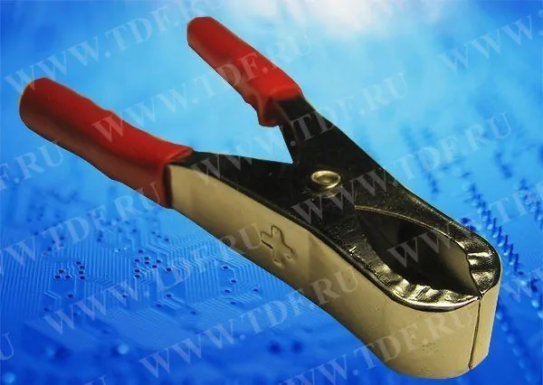 Зажим "крокодил", 20A, красный, L=73±5мм, Netko