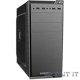 Exegate EX272746RUS Корпус Minitower Exegate QA-412U Black, mATX, &lt;XP450, Black, 120mm&gt;, 2*USB+2*USB3.0, Audio