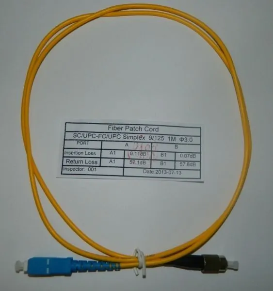 Патч-корд оптический переходной SC-FC/UPC SM Simplex 3.0мм 9/125, 1м