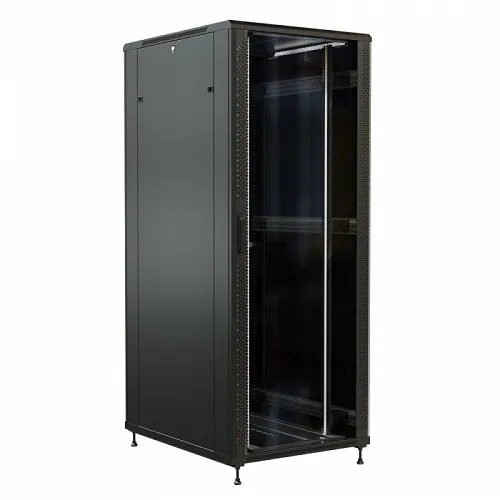 Шкаф напольный 19-дюймовый, 47U, 2277x800х800 мм (ВхШхГ), передняя стеклянная дверь со стальными перфорированными боковинами, задняя дверь сплошная, ц