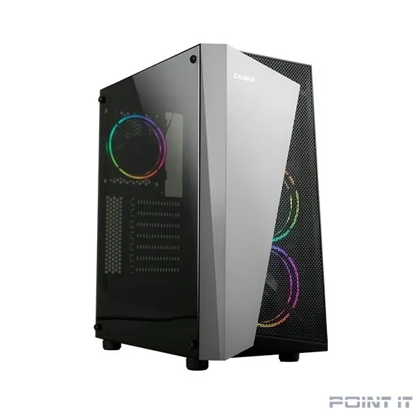 Корпус ZALMAN S4 Plus, без БП, боковое окно (акрил), черный, ATX