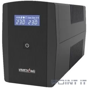 Импульс ИБП Юниор Смарт 1200 LCD,черный {1200/720 ВА/Вт, LCD, USB, RJ11/RJ45, SCHUKOx4} {JS12223}