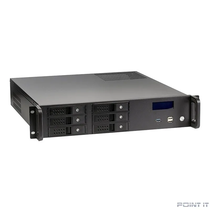 Exegate EX279753RUS Серверный корпус Exegate Pro 2U480-HS06 <RM 19", высота 2U, глубина 480, БП 500ADS, 6xHotSwap, USB>