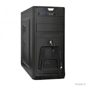 Exegate EX283215RUS Корпус Miditower ExeGate CP-603UB Black, ATX, &lt;CP350W, 80mm&gt;, 2*USB+2*USB3.0, Audio, замок блокировки кнопки питания