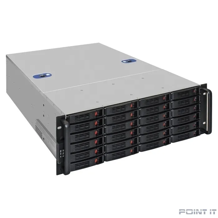 Exegate EX292424RUS Серверная платформа ExeGate Pro 4U660-HS24 <RM 19", высота 4U, глубина 660, Redundant БП 2x550W, 24xHotSwap, USB>