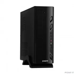 Exegate EX268697RUS Корпус MiniITX Exegate MI-208 Black, miniITX/mATX, &lt;без БП&gt;, 2*USB, Audio