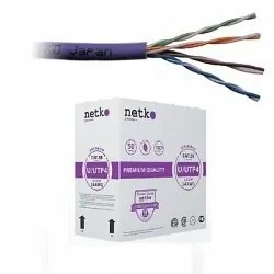 Кабель F/UTP 4 (FTP4) cat.5e NETKO /4 пары 24 AWG BC / экранированный / 305м / нг(А)-HF LSZH - малодымный, не содержащий галогенов; фиолетовый;