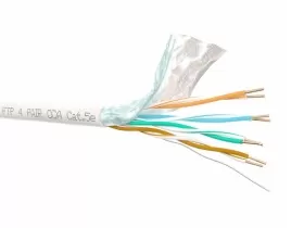 Кабель FTP4 cat.5е, одножильный, экранированный, 305м, CCA, серый, NETKO Optima