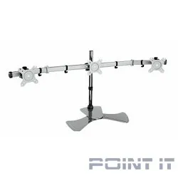 Cactus CS-VM-MP330S-AL серебристый Кронштейн для 3-х мониторов 15&quot;-24&quot; макс.8кг настольный наклон