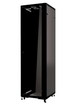 Шкаф напольный 19 Netko 42U серия Optima (600х800х2022), передняя дверь стекло, черный, разобранный (упакован в 3 коробки)