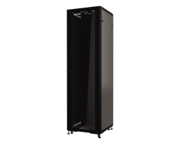 Шкаф напольный 19 Netko 42U серия Optima (600х600х2022), передняя дверь стекло, черный, разобранный (упакован в 2 коробки)