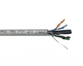 Кабель F/UTP 4 (FTP4 ) cat.6 NETKO /4 пары 23 AWG BC / 305м / одножильный, экранированный с крестовиной, 305м, серый &quot;СКС&quot;, FLUKE TEST