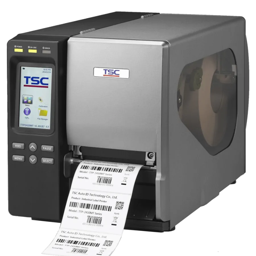 Принтер этикеток (термотрансферный, 203dpi) TSC TTP-2410MT PSU+Ethernet