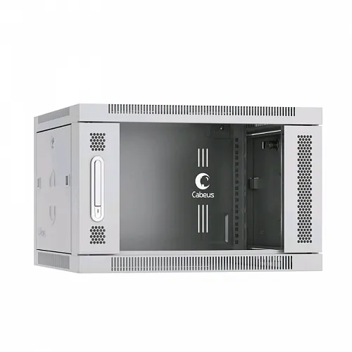 Шкаф телекоммуникационный настенный 19 6U 600x450x368mm (ШхГхВ) дверь стекло