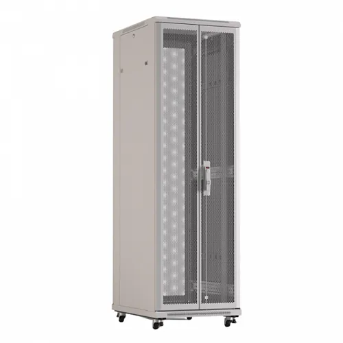 Шкаф напольный 19-дюймовый, 42U, 2055x800х1000 мм (ВхШхГ), передняя и задняя распашные перфорированные двери (75%), ручка с замком, цвет серый