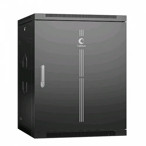 Шкаф телекоммуникационный настенный 19 15U 600x450x769mm (ШхГхВ) дверь металл, цвет черный (RAL 9004)