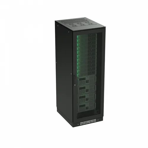 Напольный шкаф 47U 800х1200 двери перфорированная/перфорированная, укомплектован вводом и заглушками RAL 9005