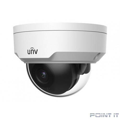 Uniview IPC322SB-DF28K-I0-RU Видеокамера IP купольная антивандальная, 1/2.8" 2 Мп КМОП @ 30 к/с, ИК-подсветка до 30м., LightHunter 0.001 Лк @F1.6, объектив 2.8 мм, WDR, 2D/3D DNR, Ultra 265, H.265, H.