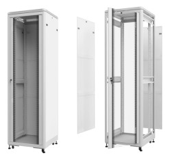 Шкаф напольный 32U серия TE (600х600х1610), передняя дверь стекло, серый, разобранный Netko (упакован в 2 коробки)
