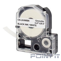 Картридж ленточный Cactus CS-LK4WBN черный для Epson LW300/LW400/LW700/LW600P/LW1000P