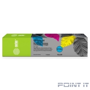 CACTUS F6T83AE Картридж 973XL для HP PageWide Pro 452dw/Pro 477dw, желтый (110мл)