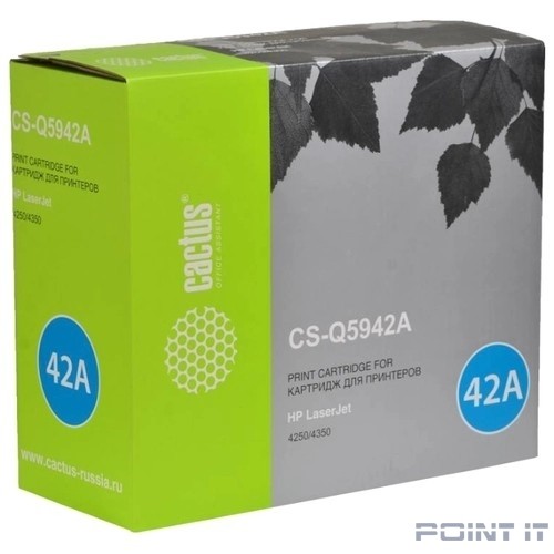 Картридж лазерный Cactus CS-Q5942A черный (10000стр.) для HP LJ 4250/4350