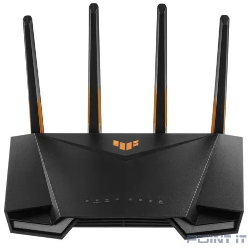 Роутер беспроводной ASUS TUF-AX4200, 4 LAN, 2500 Мбит/с, 1000 Мбит/с, 4 (802.11n), 5 (802.11ac), 6 (802.11ax), 1 x USB 3.2, 3G, 4G/LTE, IPv6 черный