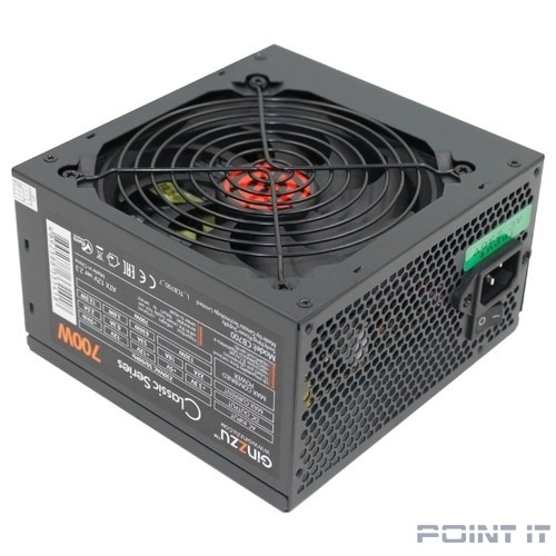 Ginzzu CB700 12CM black,24+4p,2 PCI-E(6+2), 6*SATA, 3*IDE,оплетка MB, кабель питания