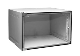 Шкаф настенный 4U серия WS (530х450х279), передняя дверь стекло, серый Netko РАСПРОДАЖА 