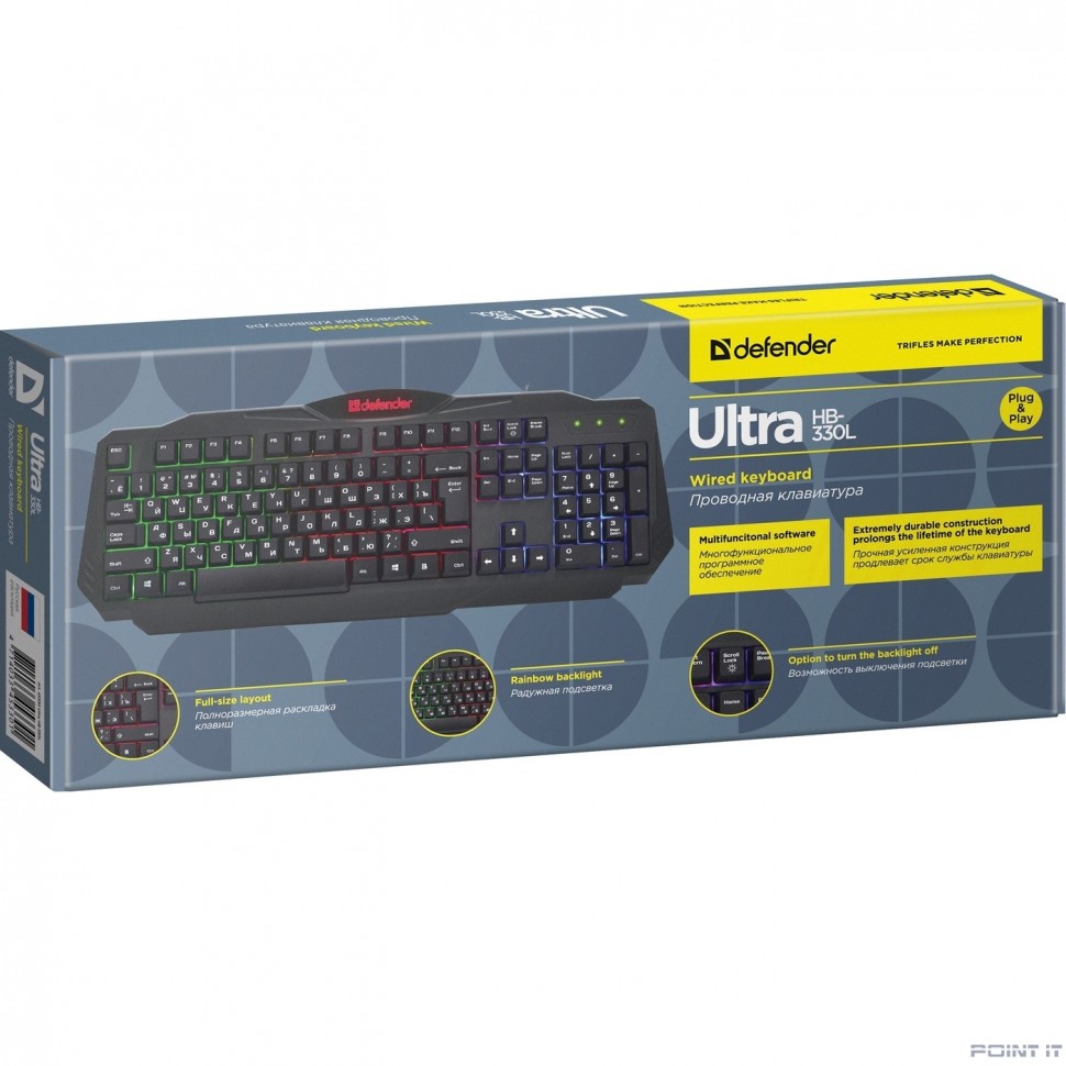 Клавиатура USB ULTRA HB-330L RU 45330 DEFENDER