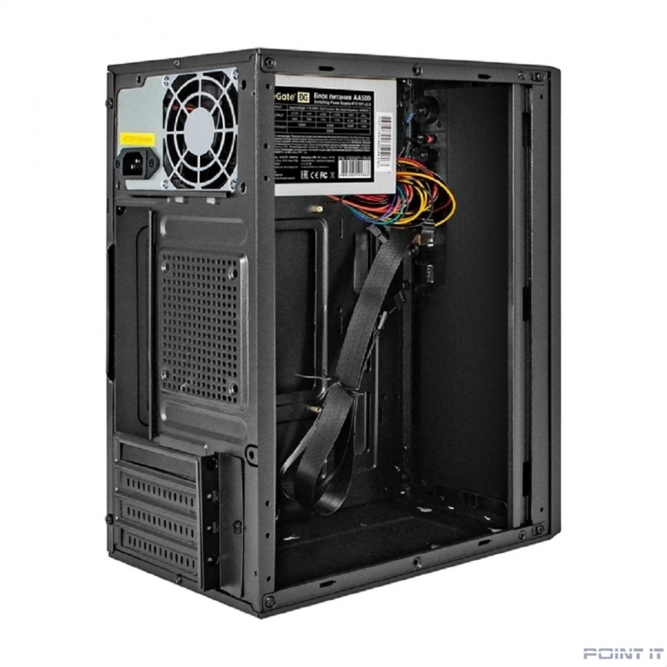 Exegate EX299406RUS Корпус Minitower ExeGate BAA-308U2-AA500 (mATX, БП AA500 с вент. 8см, 1*USB+2*USB3.0, HD Audio, черный)