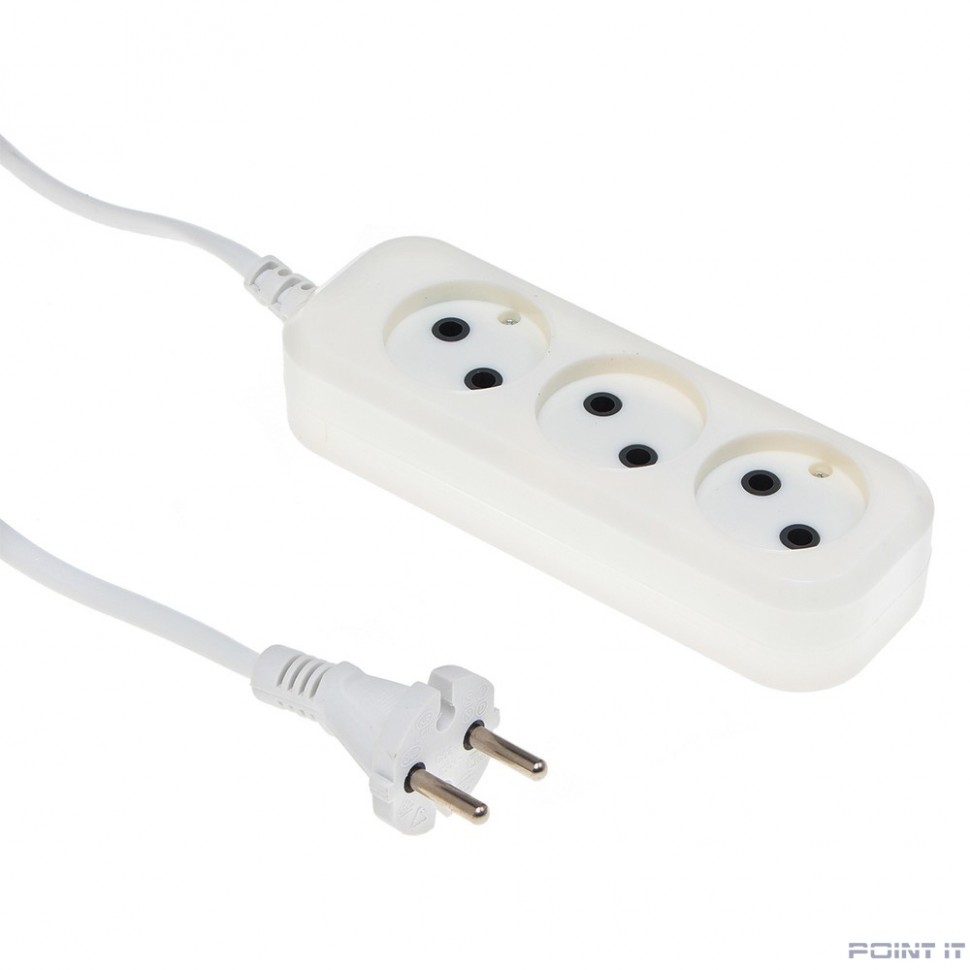 BURO Сетевой удлинитель 3 розетки, 5 метров, (BU-PSL3.5/W), белый (пакет ПЭ) {475339}