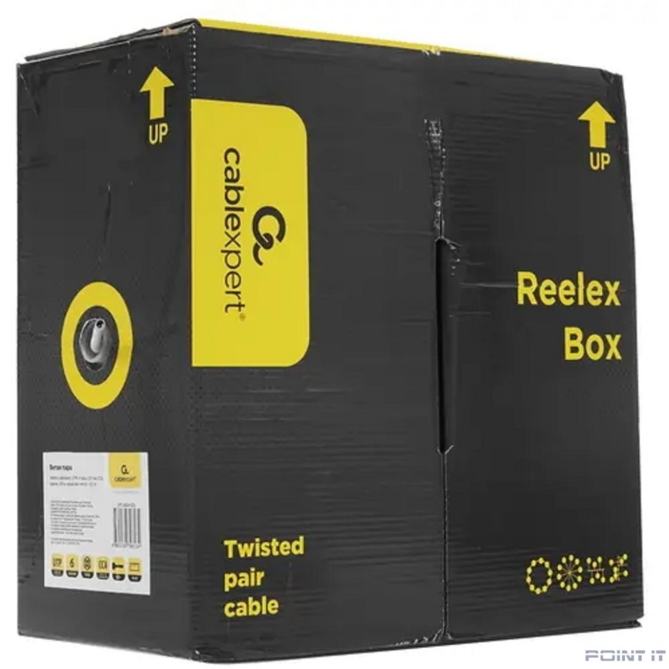 Cablexpert [UPC-6004-SOL] Кабель UTP кат.6, 4 пары, 0.57mm CCA одножильный серый (305м)
