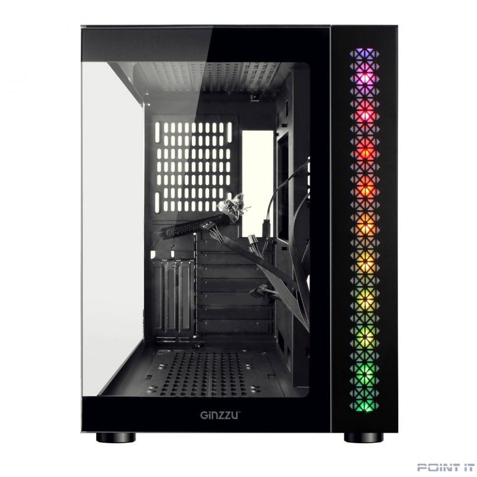 Ginzzu V501 закаленное стекло 1*USB 3.0,1*USB 2.0, AU ATX