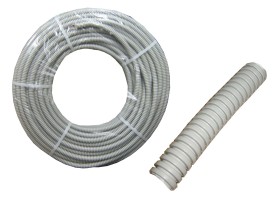Труба гофрированная, ПВХ, легкая, с зондом, d32 мм, серая, 25м УП
