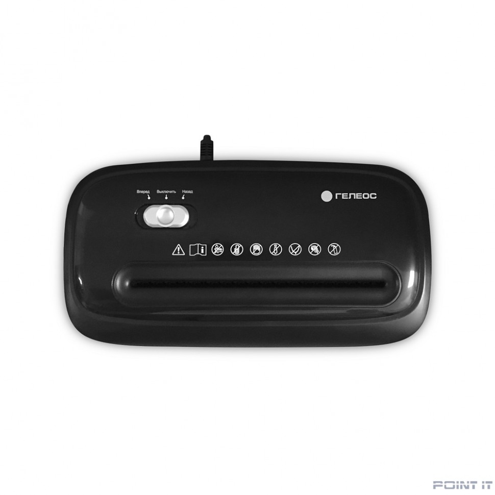 ГЕЛЕОС Уничтожитель документов УД15-4 DIN P-4 {(4 ур-нь секр.), фрагмент 3,9х35мм, 8-10 лист (70г/м2), скобы, 15 л.}