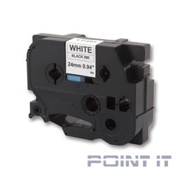 TZ-251_CACTUS Лента CACTUS (CS-TZ251) для печати наклеек в устройствах brother P-touch 1010/1280/1280VP/2700VP, черный на белом, 24мм х 8м