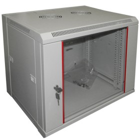 Шкаф настенный 12U серия WM (570х600х635), передняя дверь стекло, разборный, серый Netko