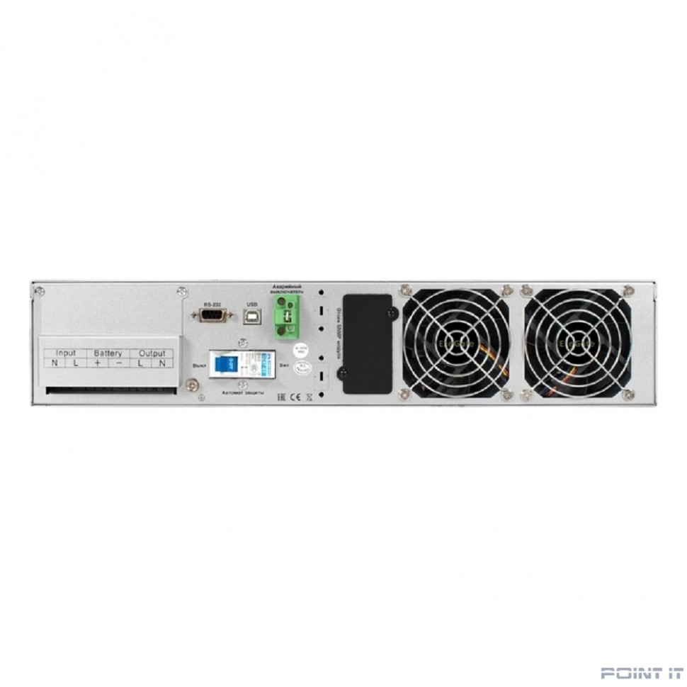 Exegate EX296959RUS ИБП On-line ExeGate PowerExpert ULS-575-6kVA.LCD.AVR.T.USB.RS232.SNMP.2U <6000VA/6000W, On-Line, PF=1, LCD, клеммы, RS232, USB, SNMP-slot, EPO, батареи внешние 192В/240В суммарной