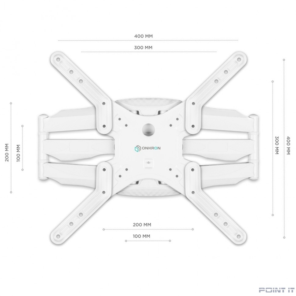 ONKRON M5 белый Для телевизоров диагональю 32"-60" Максимальная нагрузка: 36,4 кг VESA: 100x100, 200x100, 200x200, 200x300, 200x400, 300x300, 400x200, 400x300, 400x400 мм