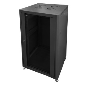 Шкаф напольный 19 Netko 32U серия Optima (600х600х1577), передняя дверь стекло, черный, разобранный (упакован в 2 коробки)